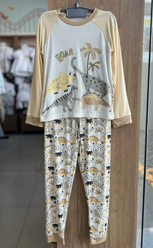 CONJUNTO PIJAMA MANGA LONGA ROAR DINO DINOSSAURO E CALÇA MENINO TIP TOP OFF / 6