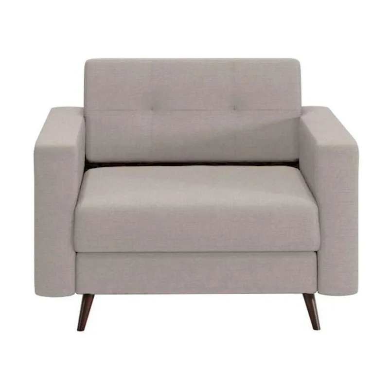 Poltrona Pé Palito Living Linho Cotton Cru