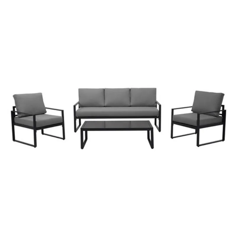 Conjunto Jardim Cinza Importado 4peca Cadeira Mesa Ombrelone - Mobly