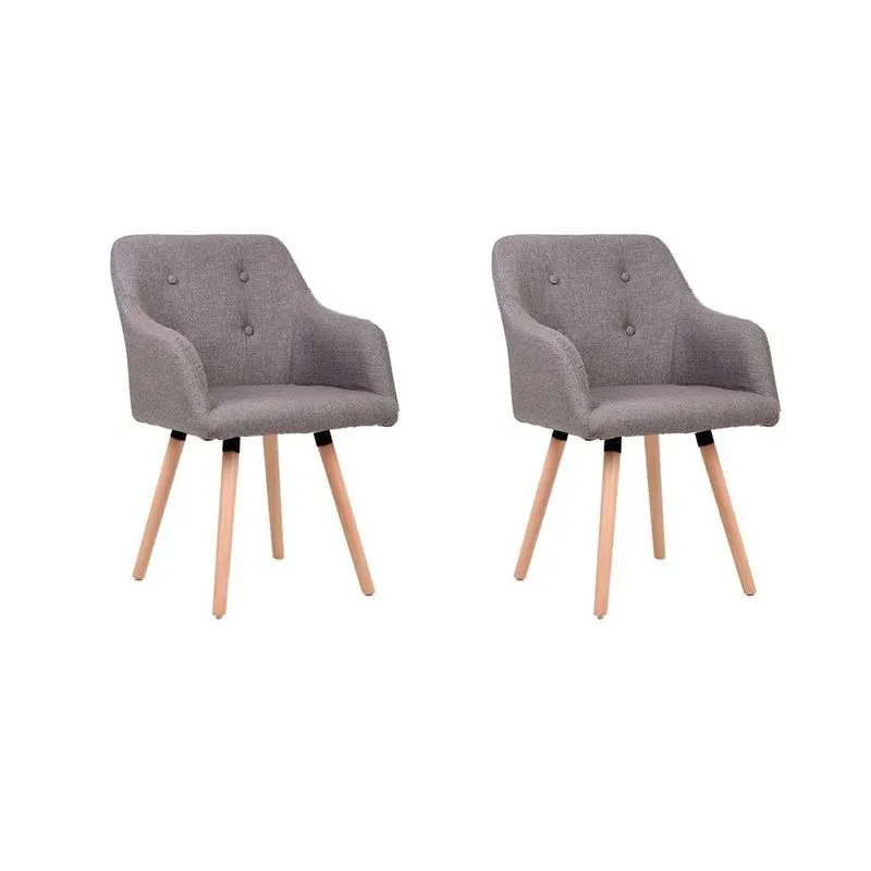 Conjunto com 2 Poltronas Lilian Cinza Claro