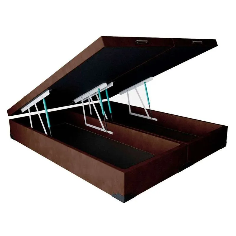 Base para Cama Box Queen Martin Premium com Baú Suede (47x158x198) Marrom