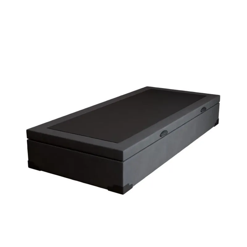 Base para Cama Box com Baú Solteiro Mobly Martin Premium Madeira Suede Grafite