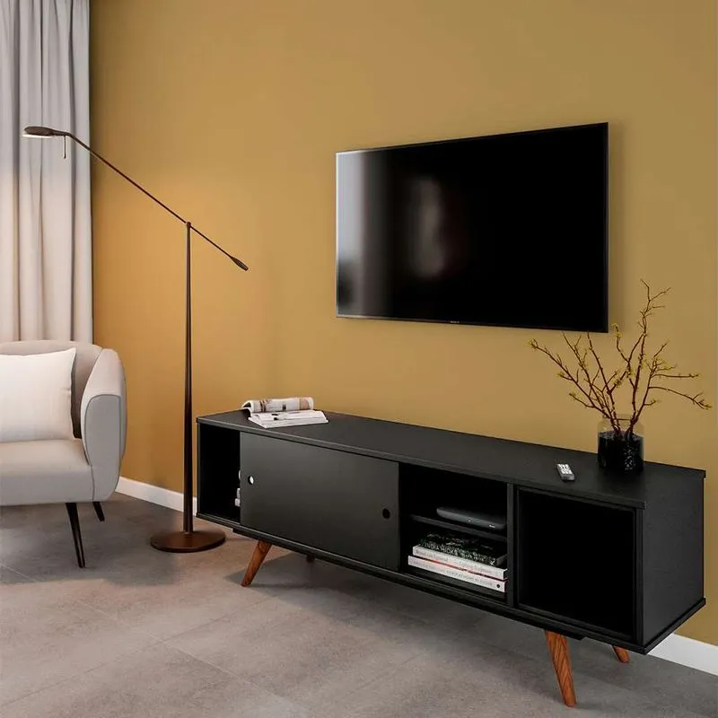 Rack Retrô Berbel Fosco Preto 162 Cm