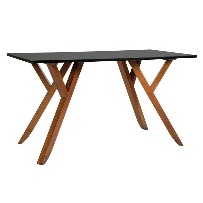Ipiranga Desk Solid Wood Honey and Black