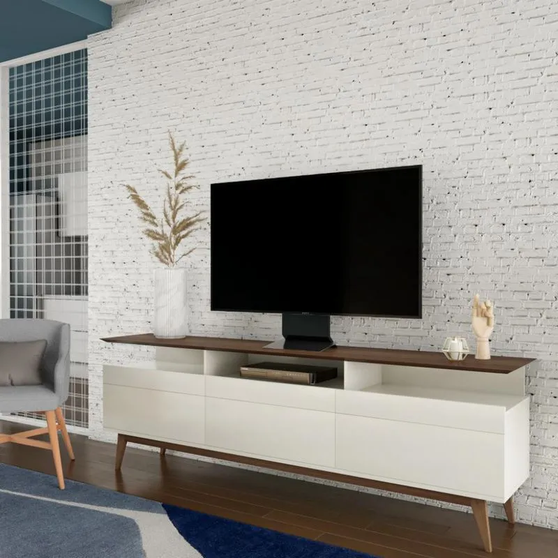 Rack Liverpool II 3 GV Off White com Freijó Touch 218 cm