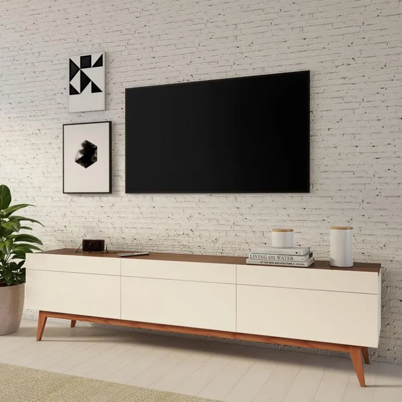 Rack Coventry I 3 GV Off White com Freijó Touch 218 cm