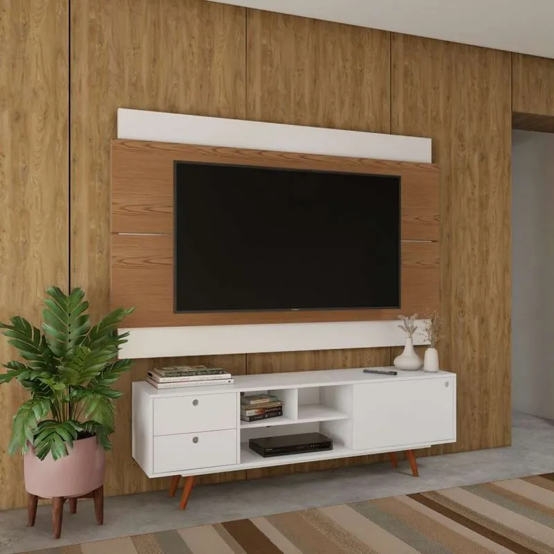 Painel Para Tv 60 Polegadas Coventry I Freijó Com Off White