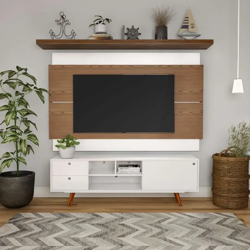 Painel Para TV 60 Polegadas Liverpool I Freijó com Off White
