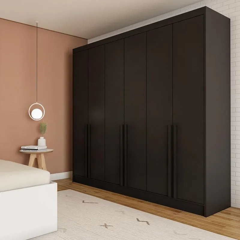 Guarda-Roupa Casal Leonor 6 pt 4 gv Preto 240 cm