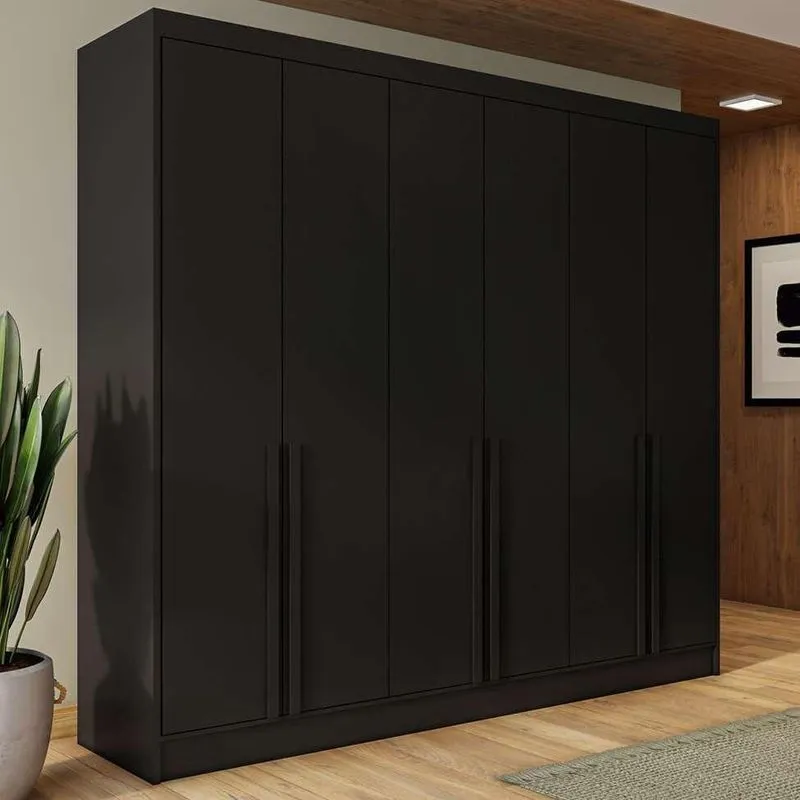 Guarda-Roupa Casal Matilde 6 pt 4 gv Preto 240 cm