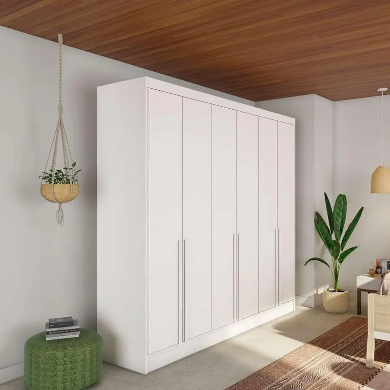 Guarda-Roupa Casal Madalena 6 pt 4 gv Branco 240 cm