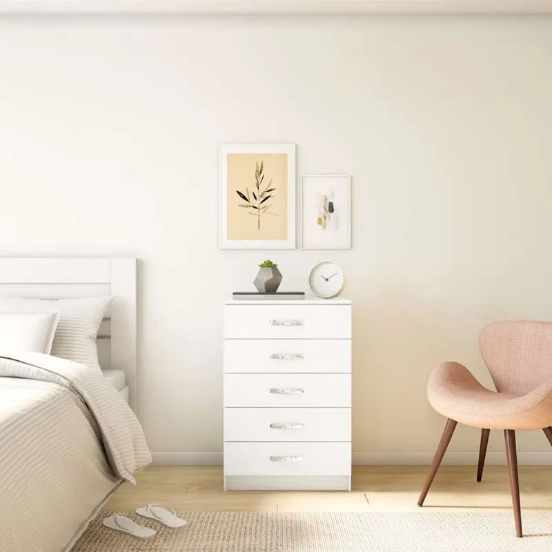 Cômoda 5 Gavetas Evidência Afrodite Branco