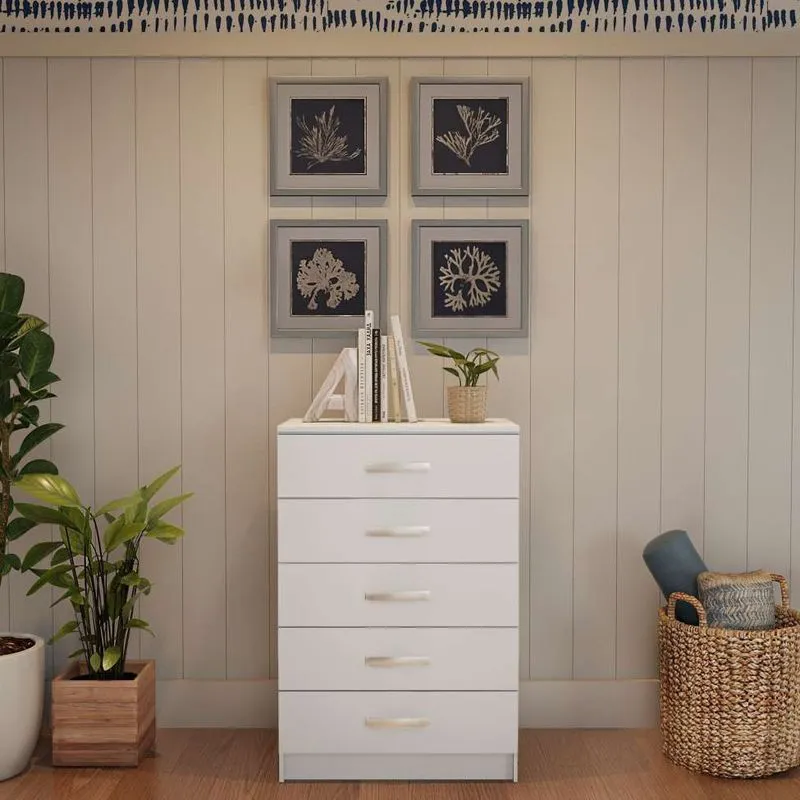 Cômoda 5 Gavetas Evidência Atena Branco