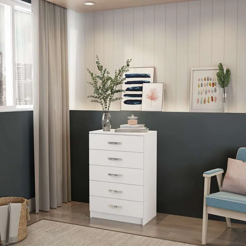 Cômoda 5 Gavetas Mobly Hera MDP Branco