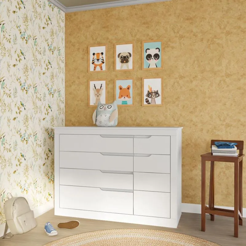 Cômoda Infantil Mirella 1 PT 5 GV Branco Fosco