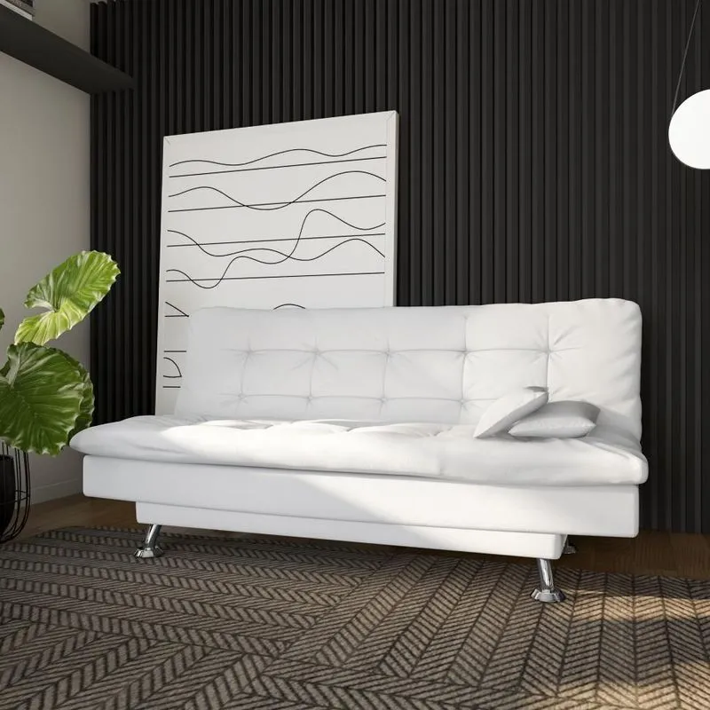 Sofá-Cama 3 Lugares Casal Excelencia Branco
