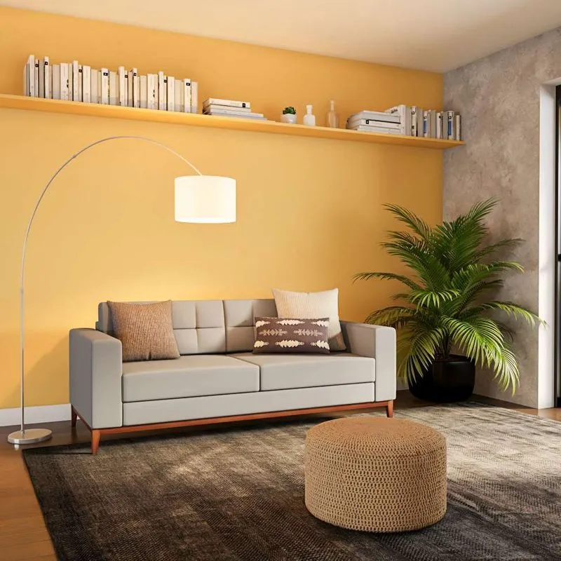 Sofá 3 Lugares Mobly Alive Madeira Linho Cotton Cinza 180 cm