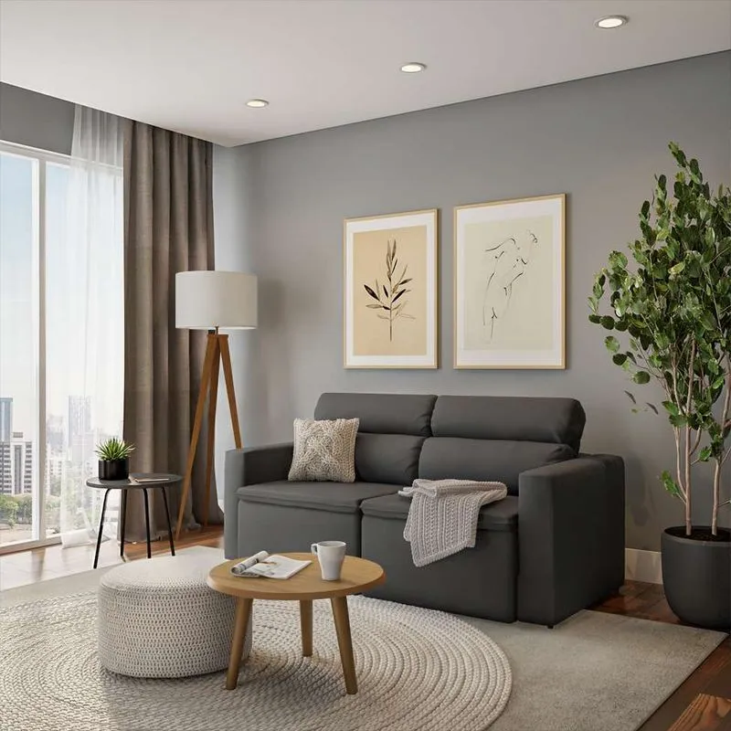 Sofá 3 Lugares Retrátil E Reclinavél Mannheim Suede Grafite 180 Cm
