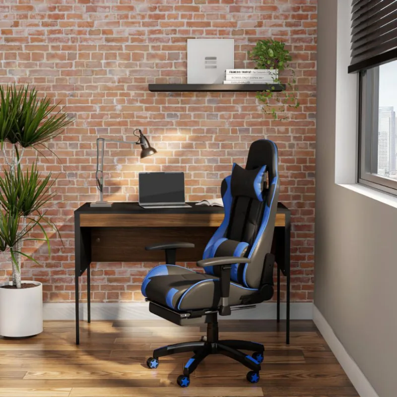 Cadeira Gamer W Four Preta e Azul