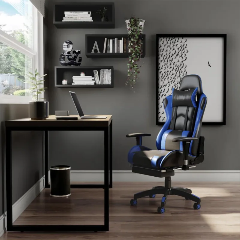 Cadeira Gamer A Eight Preta e Azul