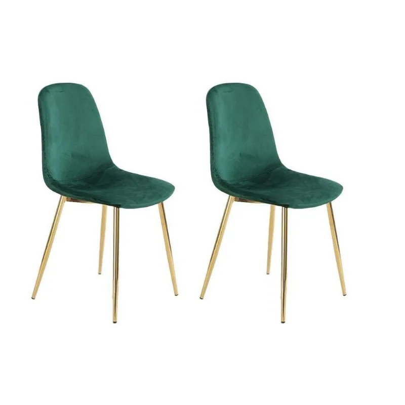 Conjunto com 2 Cadeiras Sindy Verde Pernas Cromadas