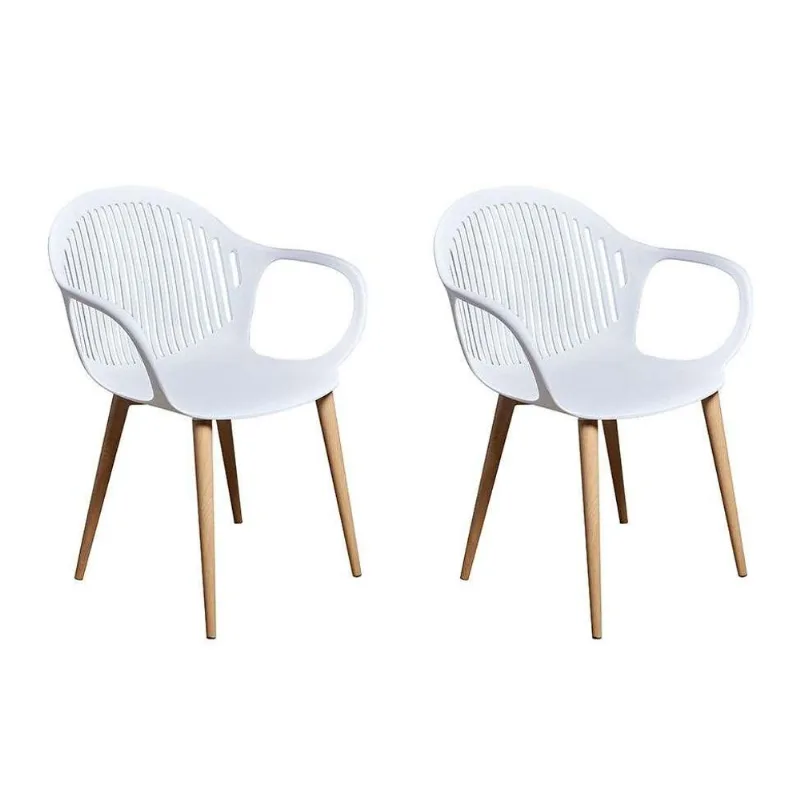 Conjunto com 2 Cadeiras Hilary Branco - Mobly