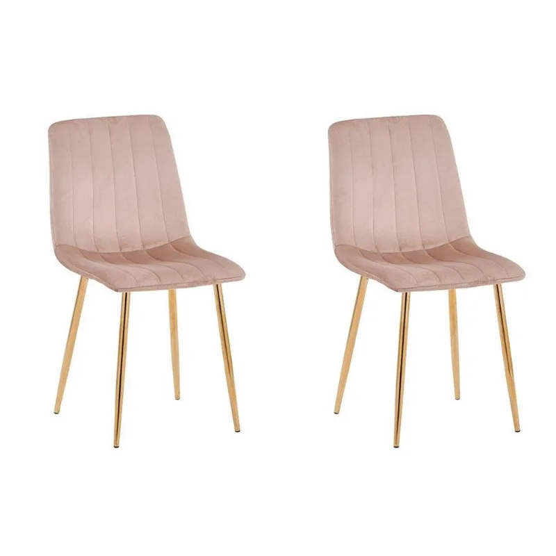 Conjunto com 2 Cadeiras Kendra Marrom Base Dourada - Mobly