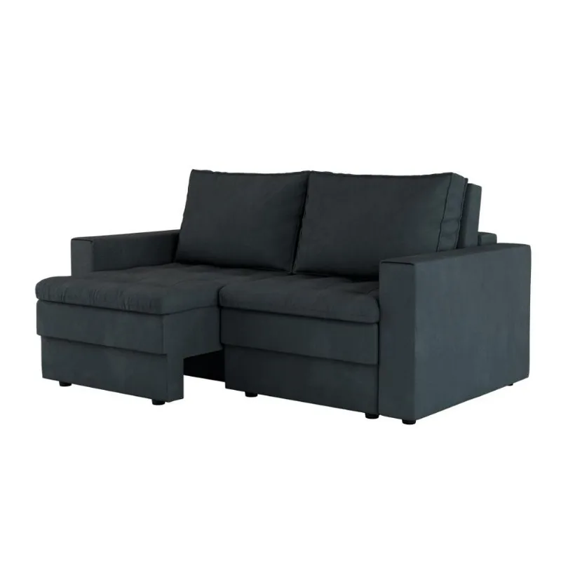 Sofá 3 Lugares Retrátil Berna Suede Grafite 180 cm