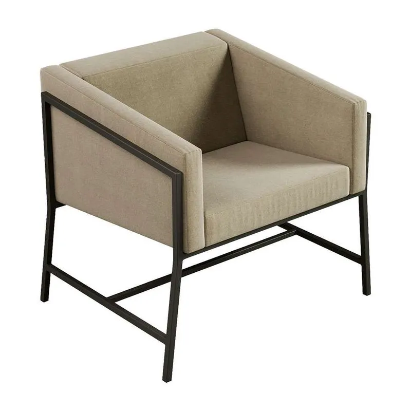 Poltrona Truman Suede Bege