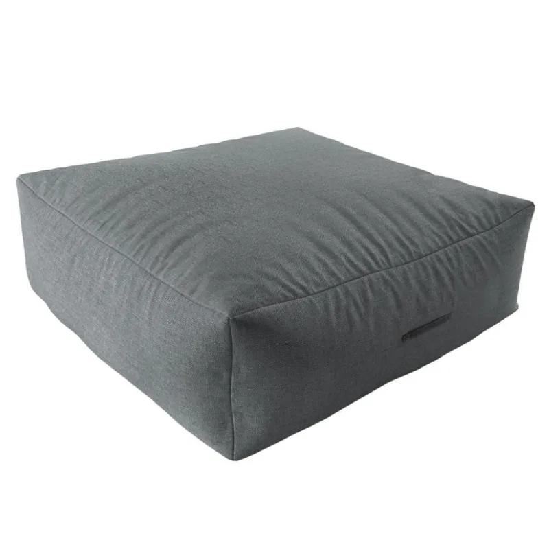 Puff Quadrado Gigante Linho Cinza