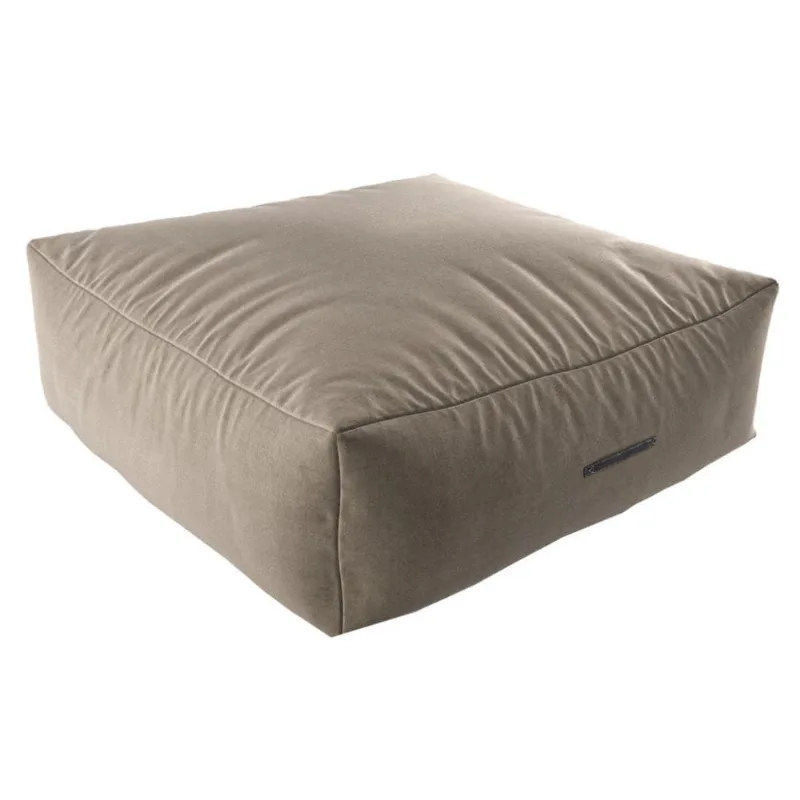 Puff Quadrado Gigante Suede Bege