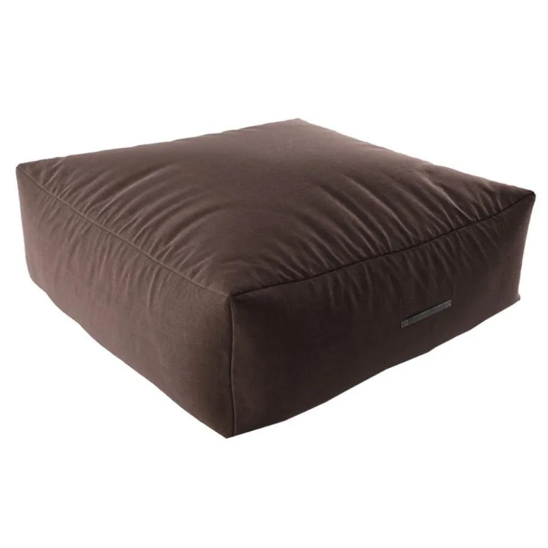 Puff Quadrado Gigante Suede Marrom
