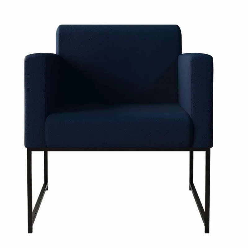 Poltrona Sara Suede Azul Marinho