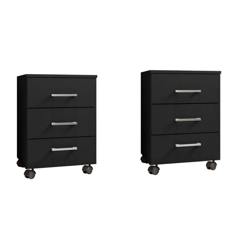 Conjunto com 2 Gaveteiros Petrópolis 6 GV Preto