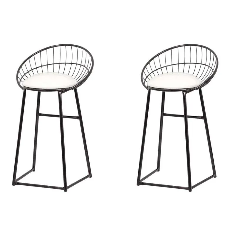 Conjunto com 2 Banquetas Circular Preto