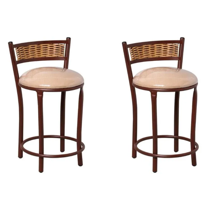 Conjunto com 2 Banquetas Belle Baixa Capuccino Marrom