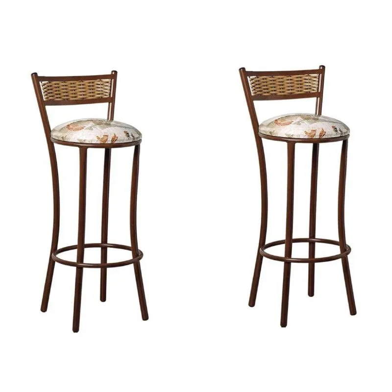 Conjunto com 2 Banquetas Flower Marrom