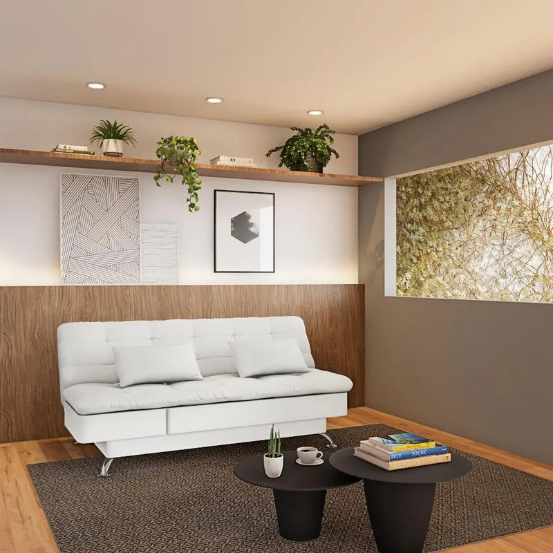 Sofá-Cama Reclinável Casal Mobly Alana Sintético Branco