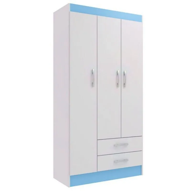Guarda-Roupa Infantil Picolé 3PT Branco e Azul