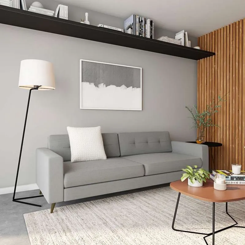 Sofá 3 Lugares Mobly Lille Linho Cotton Cinza 210cm