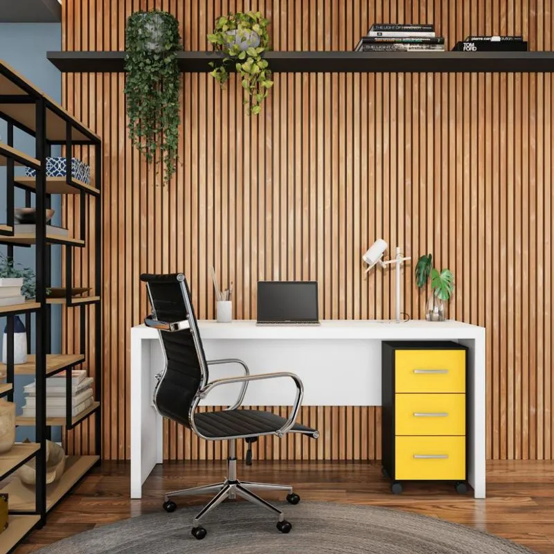 Gaveteiro Maurí Flex Color 3 GV Preto e Amarelo
