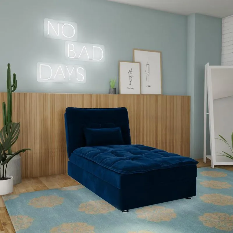 Chaise Patricia Veludo Azul