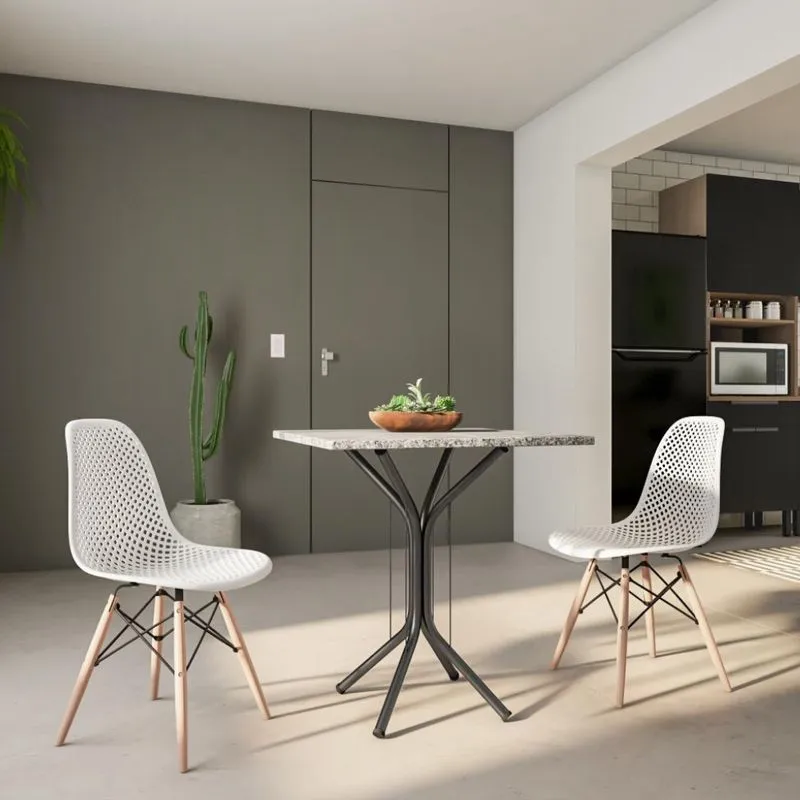Mesa de Jantar Quadrada Mobly Tabita 70 cm Cinza