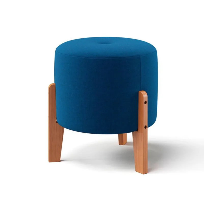 Puff Madagascar Linho Azul Marinho 40 cm