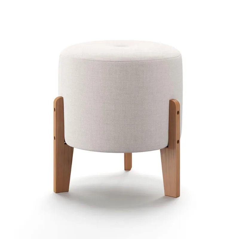 Puff Madagascar Linho Cru 40 cm