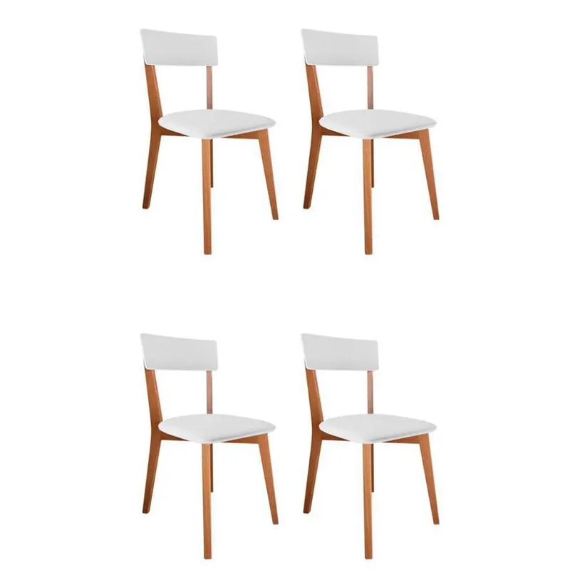Conjunto com 4 Cadeiras de Jantar Tóquio Castanho e Branco