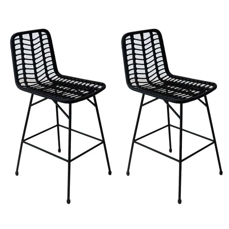 Conjunto com 2 Banquetas Antália Preto