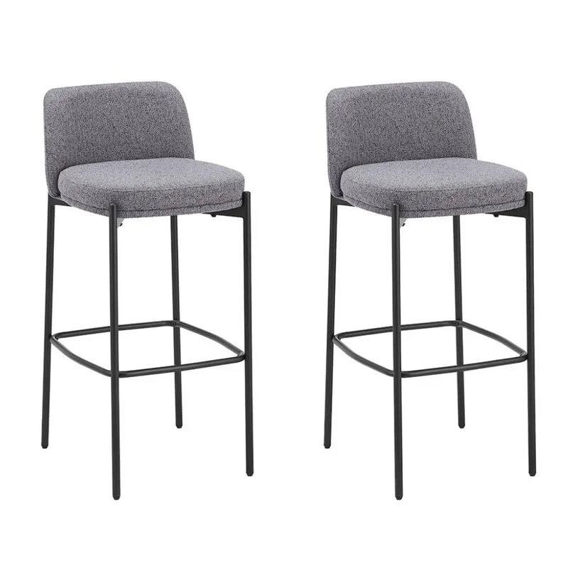 Conjunto com 2 Banquetas Fany Cinza Escuro