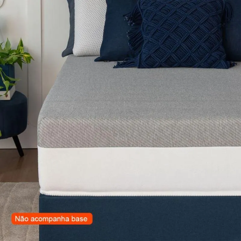 Colchão King Guldi Dream Mola Ensacada (30x193x203) com 2 Travesseiros Guldi Dream Cinza e Branco