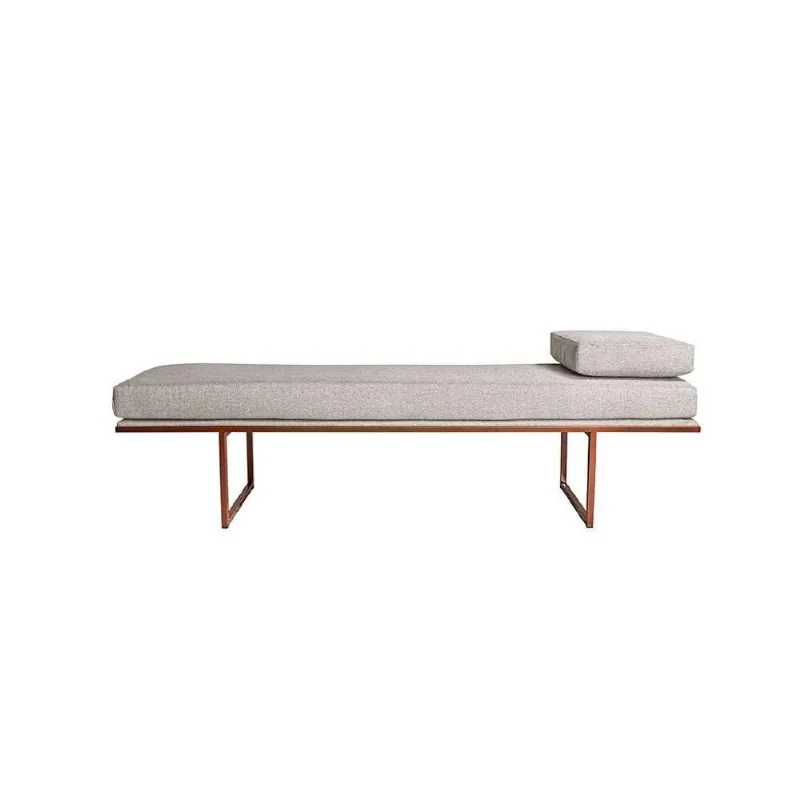 Banco 2 Lugares Galli Linho Bege e Dourado 160 cm